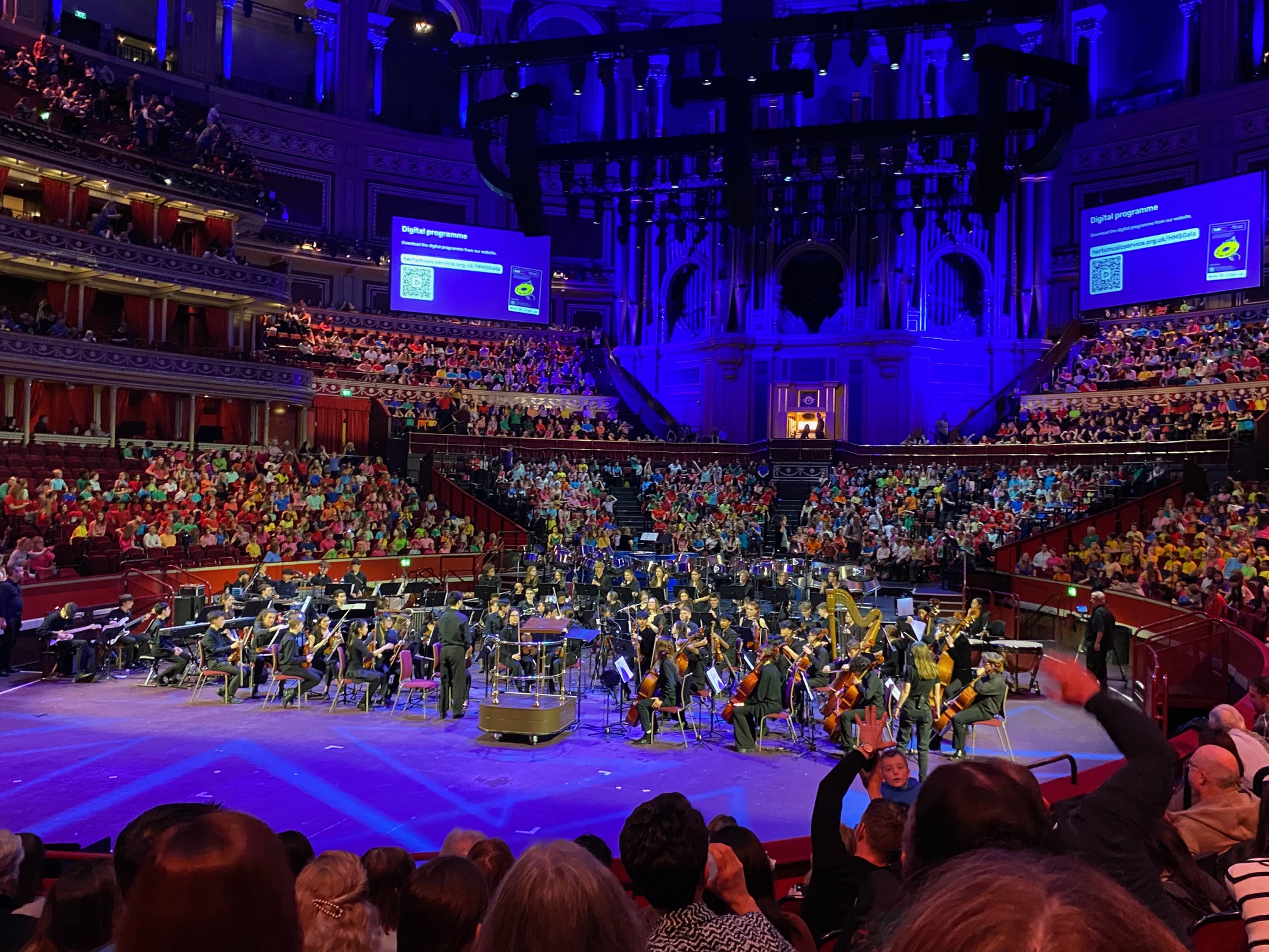 Photo of the orchestra at the Royal Albert Hall