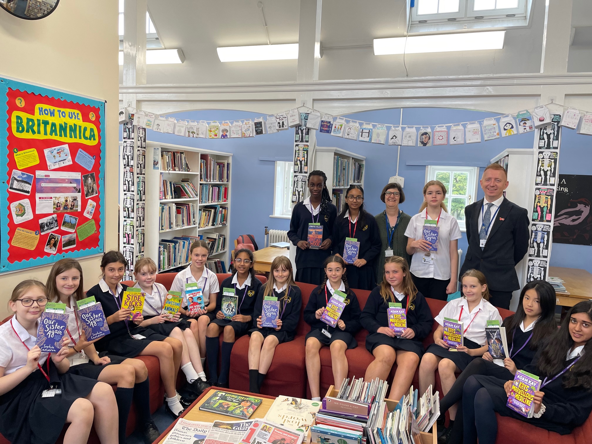 Photo of Year 7 students who have received their free books